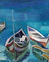 Arnold Balwe (1898-1983) "Boote am Chiemsee"  courtesy of Auktionshaus Michael Zeller