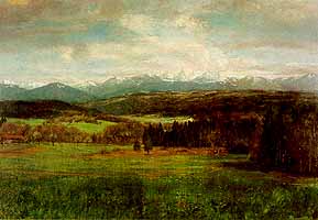 Johann Sperl (1840-1914) "Blick von Staudach auf das Gebirge", 1906 - courtesy of Galerie Franz Gailer, Frauenchiemsee