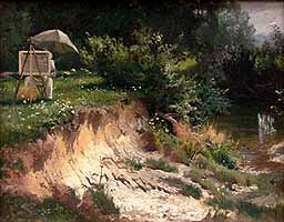 Josef Wenglein (1845-1919) Adolf Henrich Lier beim Malen an der Kalter