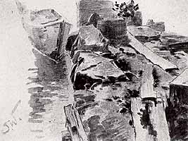 Josef Wopfner (1843-1927) "Bootssteg auf der Fraueninsel"